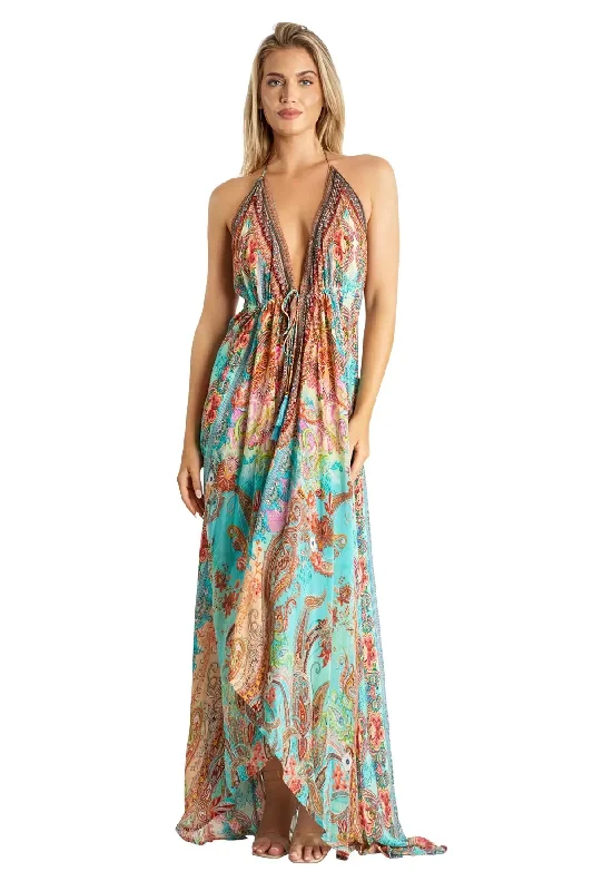 Halter Maxi Resort Dresses for Women