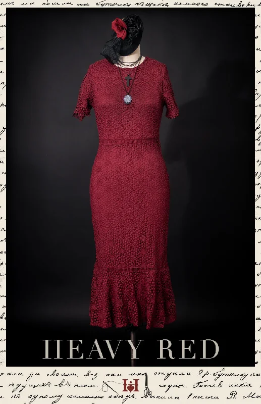 Strictly Admired Rouge Lace Dress