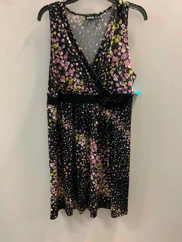 APT. 9 Dresses and Skirts Size XL BLK/PUR/WHT Floral Dress